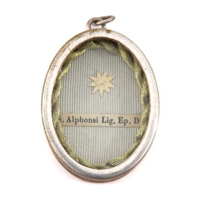 Reliquary - Relic Ex Ossibus St. Alphonsus With Original Document Italy  20th century ( 1915 )