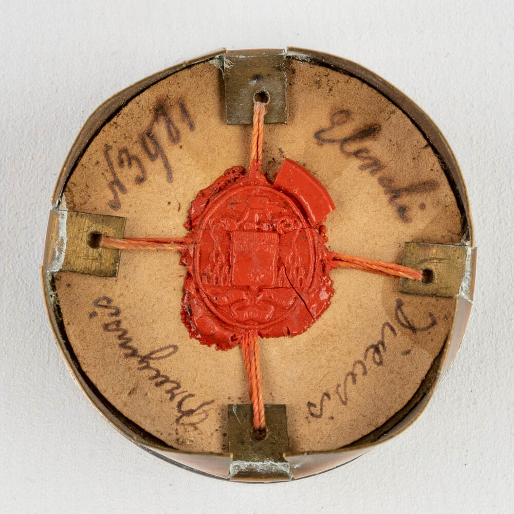 1  Reliquary - Relic Ex Ossibus St. Amandus With Original Document