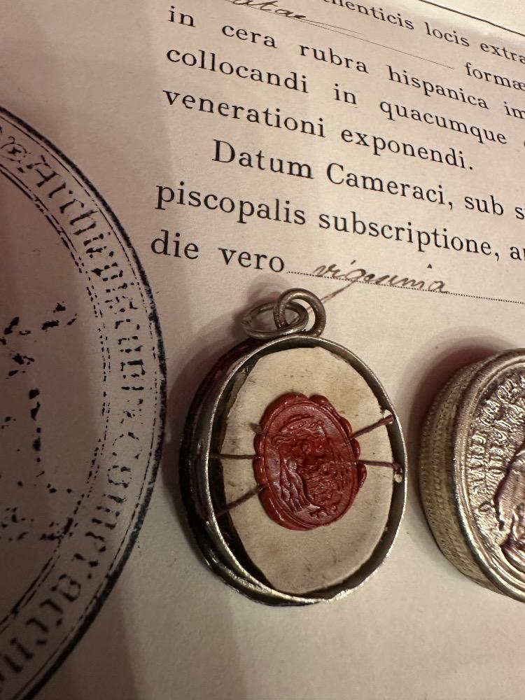 1  Reliquary - Relic Ex Ossibus St. Ambrosius With Original Document