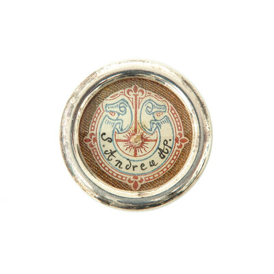 1  Reliquary - Relic Ex Ossibus St. Andreas With Original Document