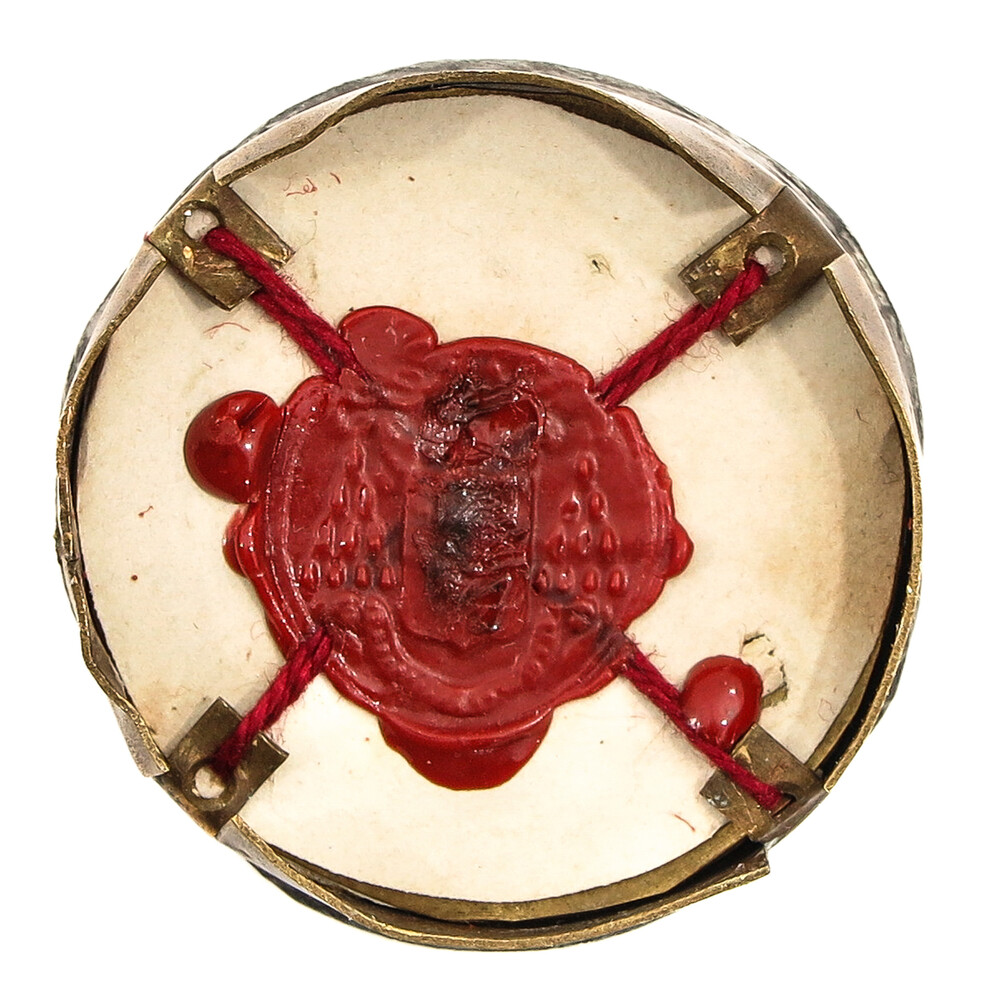 1  Reliquary - Relic Ex Ossibus St. Benedict With Original Document