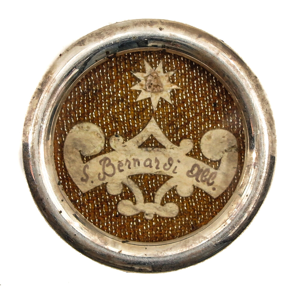 1  Reliquary - Relic Ex Ossibus St. Bernardus With Original Document