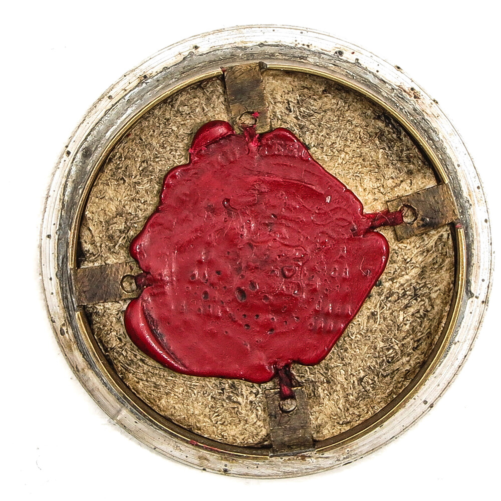 1  Reliquary - Relic Ex Ossibus St. Bernardus With Original Document