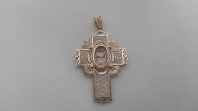 Reliquary - Relic Ex Ossibus St. Joannes Berchmans With Original Document en Full - Silver / Glass / Originally Sealed, 19th century