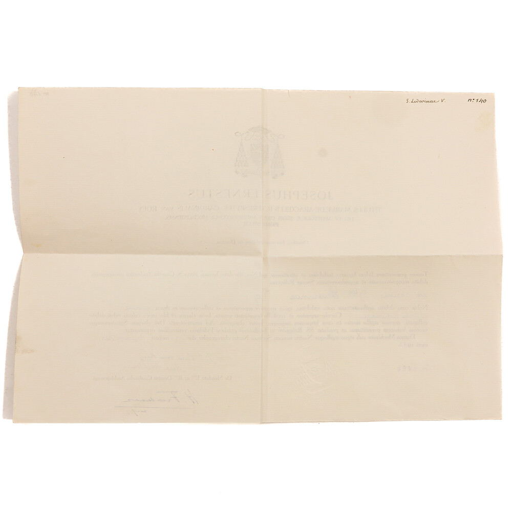 1  Reliquary - Relic Ex Ossibus St. Lidwina With Original Document