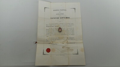 Reliquary - Relic  Ex Ossibus St. Mary Alacoque With Original Document 19th century