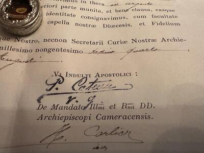 1  Reliquary - Relic Ex Ossibus St. Mattheus Apostle With Original Document