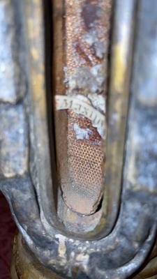 Reliquary - Relic Ex Ossibus St. Maximi  en Hand - Carved Wood Polychrome, Italy  18 th century