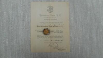 Reliquary - Relic Ex Ossibus St. Rochus With Original Document Belgium  19 th century