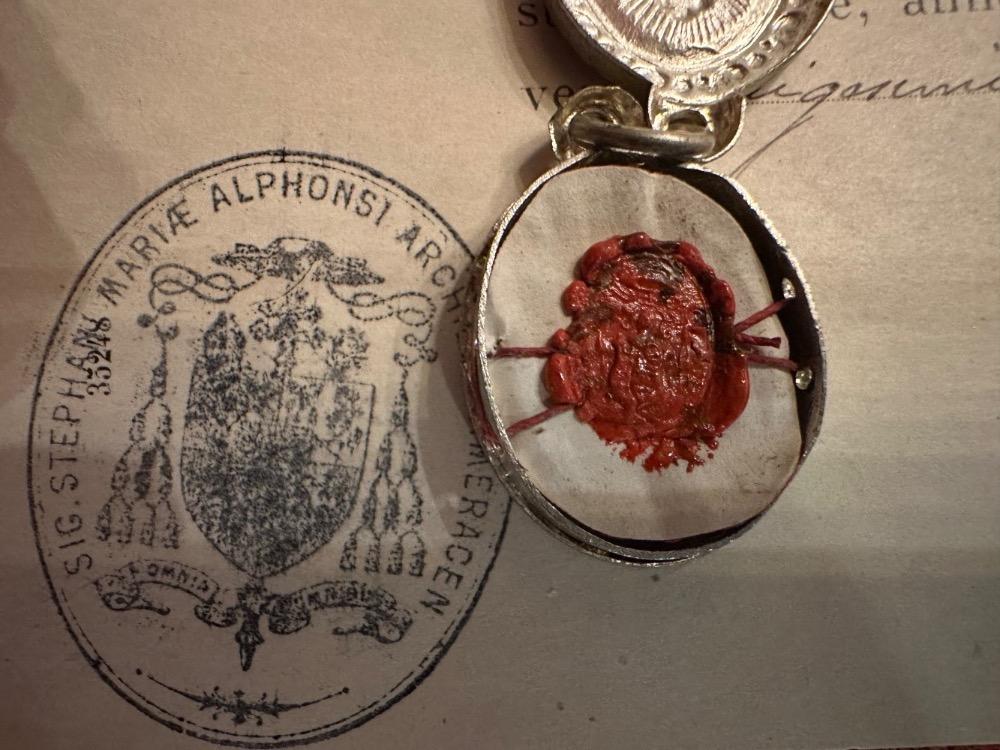 1  Reliquary - Relic Ex Ossibus St. Theodorus With Original Document