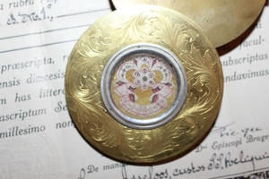 Reliquary / Relic. Ex Pallio St. Joseph. Original Document Belgium 19th century
