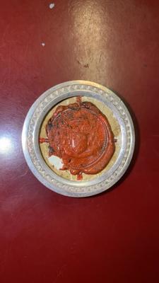 Reliquary - Relic Ex Praecordiis St. Pauli A Cruce en Full Silver / Wax Seal / Glass, France 19th century ( anno 1850 )