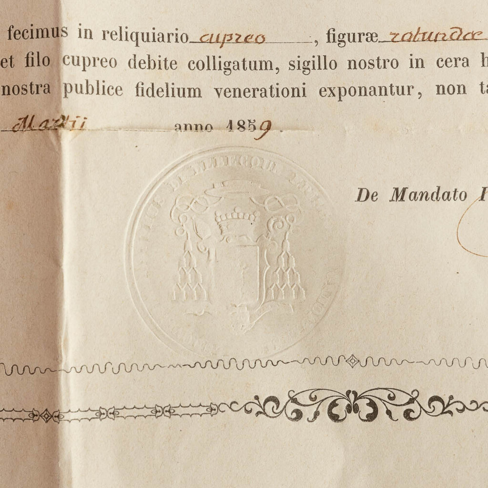 1  Reliquary - Relic Ex Subucala Sancti Ignatii Loyolae Confessoris