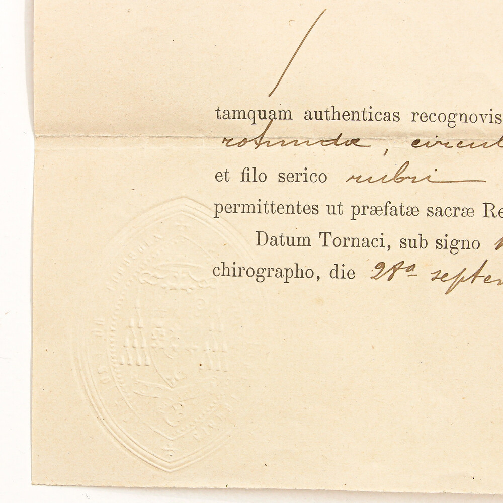 1  Reliquary - Relic Ex Velo Beata Virginis Maria With Original Document