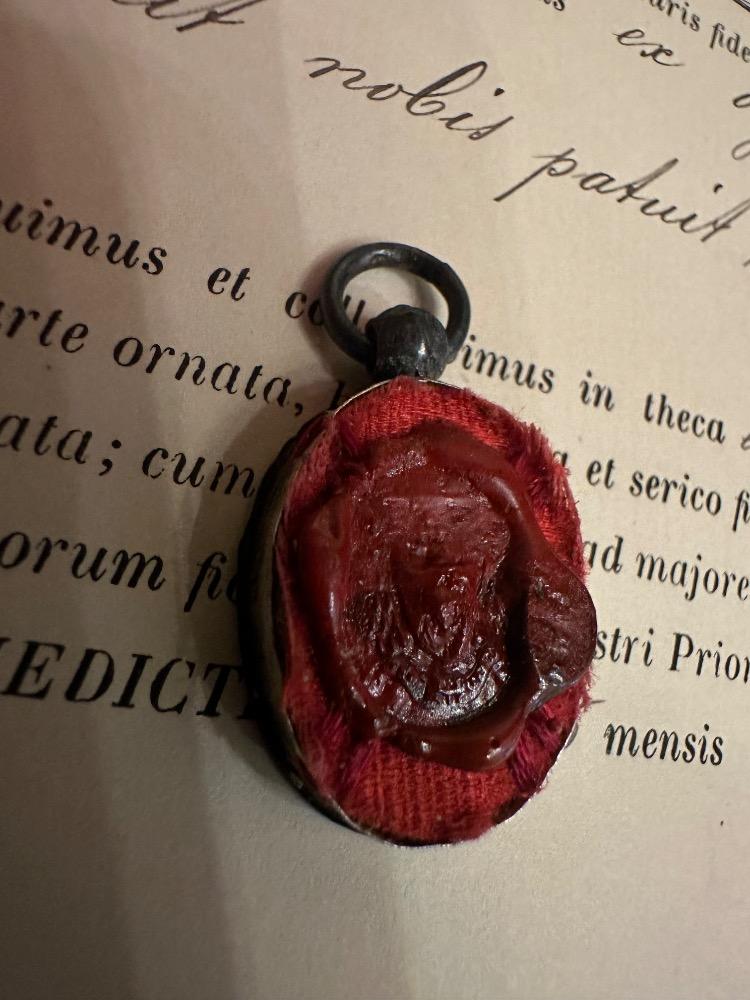 1  Reliquary - Relic First - Class Relic Ex Ossibus St. Fortunata Martyr With Original Document