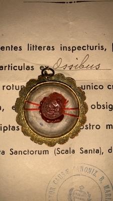 Reliquary - Relic Maria Goretti With Document  Roma - Italy 20th century