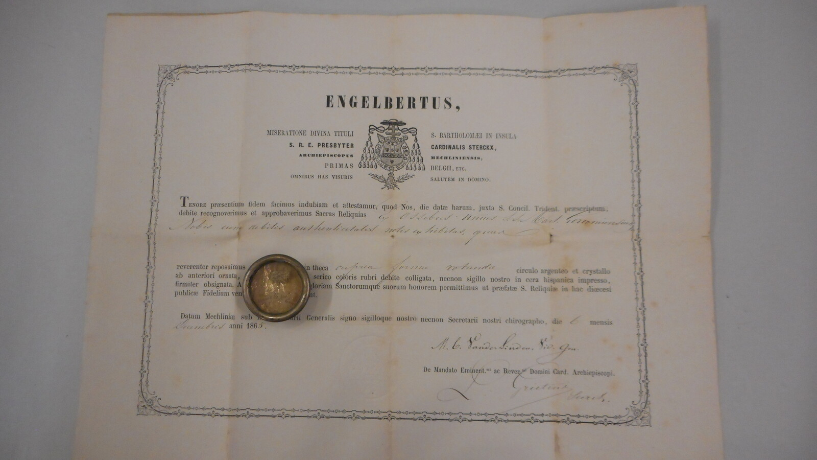 1  Reliquary - Relic Martyrs Of Gorkum With Original Document