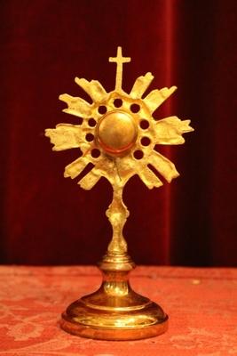 Reliquary Relic Of The True Cross en Bronze / Gilt, Belgium 19th century