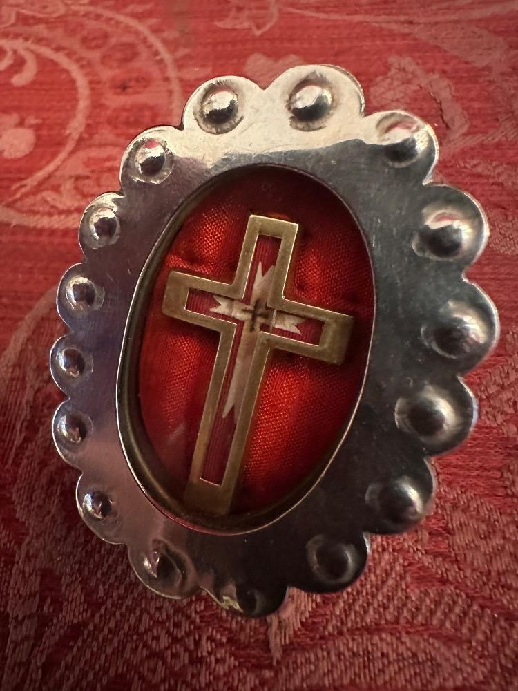 1  Reliquary - Relic Of The True Cross. Brass Cross Inside With Relic Of Ex Ligno S. Crucis Originally Sealed