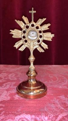 Reliquary Relic Of The True Cross No Document en Bronze / Gilt / Glass / Red Seal, Italy  19th century ( anno 1890 )