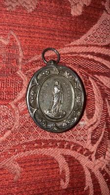 Reliquary - Relic Relics : Ex Velo B.M.V.  St. Joachim. St. Ann  en Silver / Glass / Originally Sealed, Italy  18 th century ( Anno 1785 )