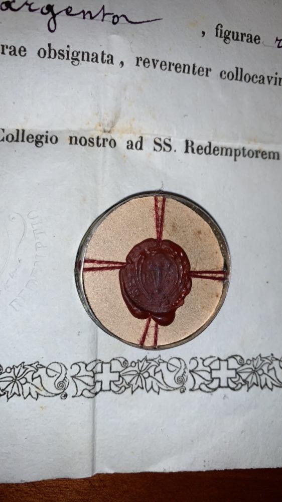 1  Reliquary - Relic St. Alphonsus De Liquori With Original Document