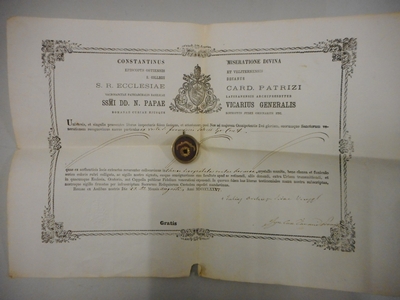 Reliquary - Relic St. Fansiscus Van Sales With Original Document Belgium 19th century