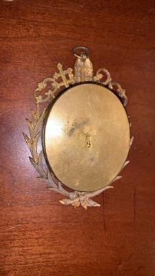 Reliquary - Relic St. Franc. Of Sales, St. J. De Chantal, M.M. Alacoque No Document en Brass / Glass / Originally Sealed, France 19th century ( anno 1875 )