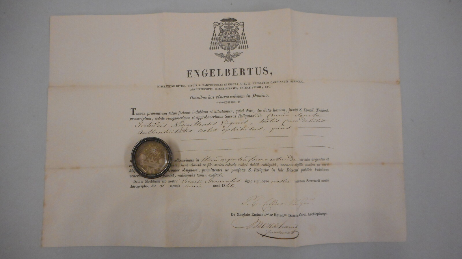 1  Reliquary - Relic St. Gertrudis With Original Document
