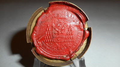 Reliquary - Relic St. Gregorius With Original Document  en Brass / Glass / Originally Sealed, Belgium 19th century