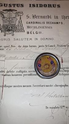 Reliquary - Relic St. Ignatius Of Loyola With Document Mechelen - Belgium 19th century ( anno 1876 )