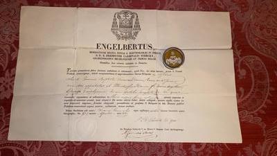 Reliquary - Relic St. Joann. Baptist Ex Ossibus With Original Document Belgium 19th century ( anno 1839 )