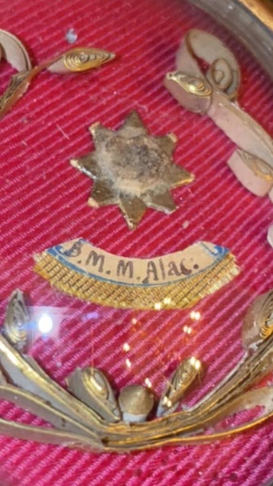 1  Reliquary - Relic St. Margareta Maria Alacoque With Document Ex Cendres = Ex Ashes