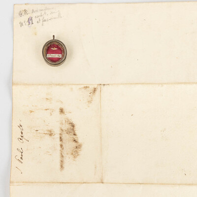 Reliquary - Relic St. Paul With Original Document en Brass / Glass / Wax Seal, Belgium  19 th century