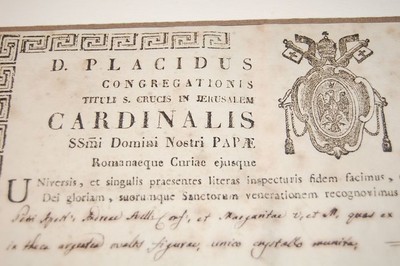 Reliquary - Relic St. Petrus With Original Document  en Silver / Glass / Originally Sealed, Italy  19 th century ( Anno 1826 )