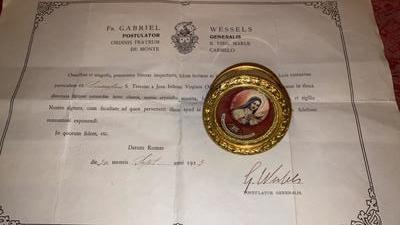 1  Reliquary - Relic St. Theresia Of Lisieux Ex Cineribus With Original Document