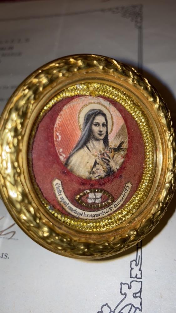 1  Reliquary - Relic St. Theresia Of Lisieux Ex Cineribus With Original Document