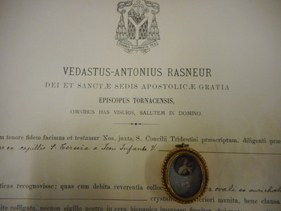 Reliquary - Relic St. Theresia Of Lisieux With Document Belgium  19 th century