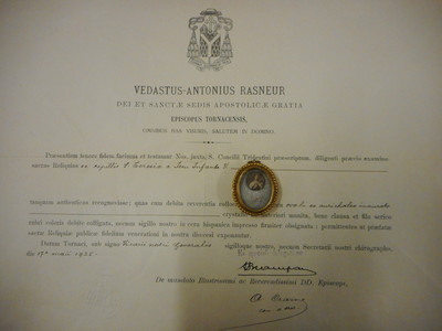 Reliquary - Relic St. Theresia Of Lisieux With Document Belgium  19 th century