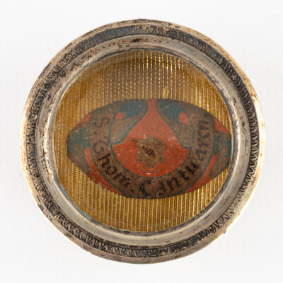 Reliquary - Relic Thomas Becket / Thomas Of Canterbury en Brass / Glass / Wax Seal, 19 th century