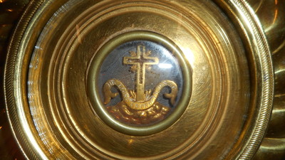 Reliquary - Relic True Cross  en Brass / Bronze / Glass / Wax Seal, Belgium 19 th century