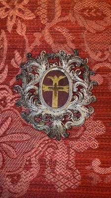 Reliquary - Relic True Cross  en Silver Filigrian / Glass / Wax Seal, Italy  18 th century