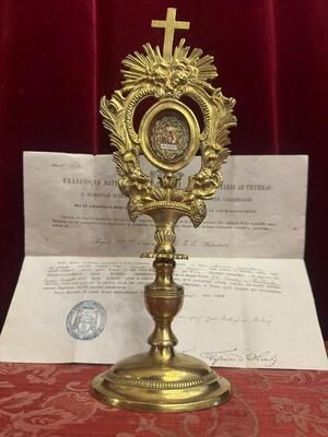 1  Reliquary - Relic True Cross With Document