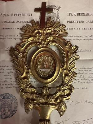 1  Reliquary - Relic True Cross With Document