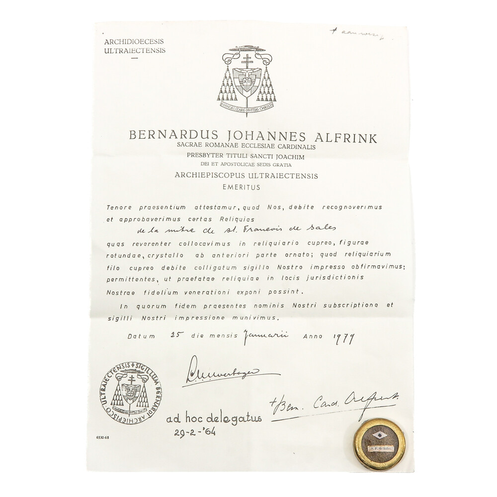 1  Reliquary - Relic With Original Document