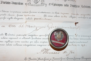 Reliquary - Relic With Original Document St. Anne Belgium 19th century