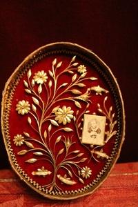 Reliquary. Relics Of : St. Francis Of Sales. St. Chantal. en fully handwork, France 19th century