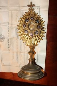 Reliquary St. Aloysius Gonzaga en Brass / Bronze / Emaille, France 19th century