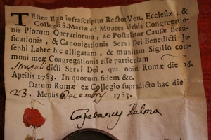 Reliquary St. Joseph Labre  Rome Italy  18th century ( 1783 )