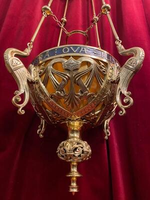 Exceptional Sanctuary Lamp style Renaisance - Style en Bronze / Polished and Varnished, France 19 th century ( Anno 1865 )